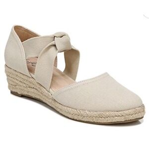 Lifestride Womens Kascade Knotted Espadrille Wedge Slip On Comfort AlmondMilk 9W